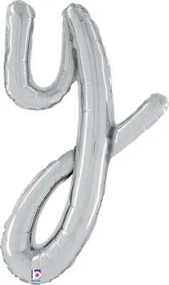 Produktbild von ABC14 Folienballon Buchstabe Skript Silber | Y 61 cm
