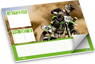 Produktbild von itenga Schreibtischunterlage Motocross, Tischset 50 Blatt Papier, DIN A3