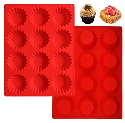 Productafbeelding van Muffinvorm set van 12 - Herbruikbare siliconen vorm voor cupcakes
