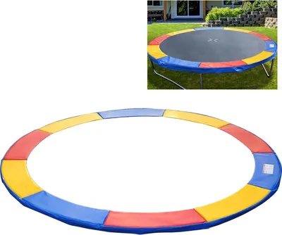 Produktbild von Trampolin Zubehör Set Sicherheitsnetz, Randabdeckung Ø 244Cm Bunt, Wetterplane & Leiter Für 8Ft 10Ft 12Ft 15Ft