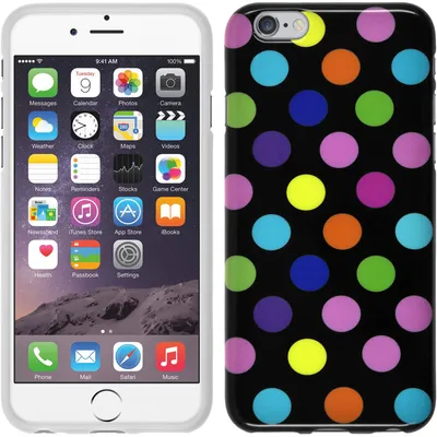 Produktbild von PhoneNatic Case kompatibel mit Apple iPhone 6s / 6 - Design:13 Silikon Hülle Polkadot + 2 Schutzfolien