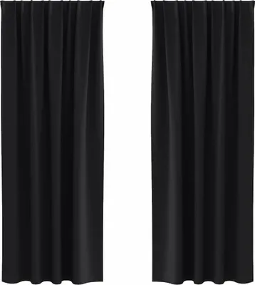 Immagine prodotto di vidaXL Tende oscuranti con anelli 2 pezzi Nero 245 x 140 cm