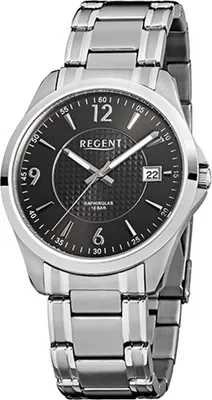 Produktbild von Regent Stahl Herren Uhr F-527 Quarzuhr Armband silber D2URF527