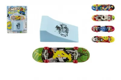 A collage of finger skateboards and a ramp.