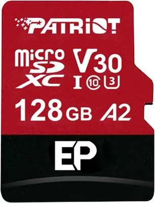 Obrázek produktu pro Patriot Memory EP V30 A2, 128 GB, MicroSDXC, Třída 10, UHS-I, 90 MB/s, 80 MB/s