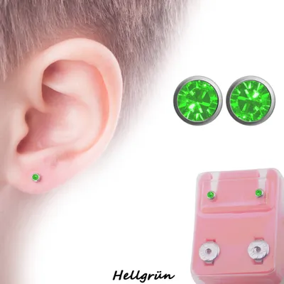 Produktbild von Medizinische Ohrstecker / Gesundheitsstecker / Erstohrstecker Zirkonia von Studex hellgrün