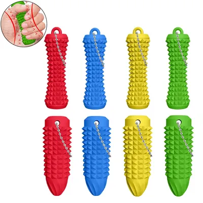 Produktbild von 6 Stück Schmerz-und Stressspielzeug,drehbare Spitzen, für Erwachsene,sensorisches Werkzeug,Angstabbau,Schlüsselanhänger,für Hautpickler & Jugendliche