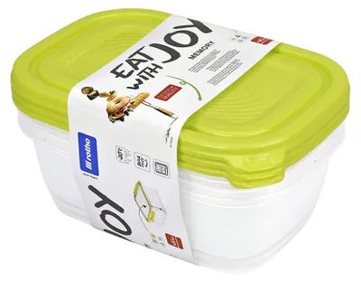 Vorratsbehälter 3 x 1 l transparent/grün, BPA-frei