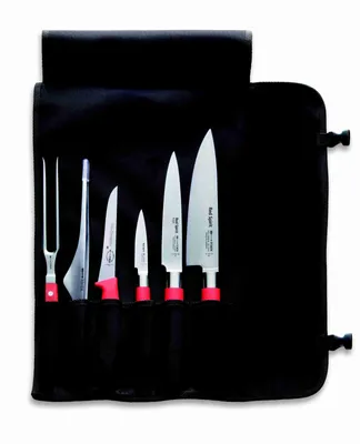 Obrázek produktu pro F. DICK Messerset Red Spirit (Rolltasche, Fl.gabel, 4 Messer, Pinzette, 56° HRC)