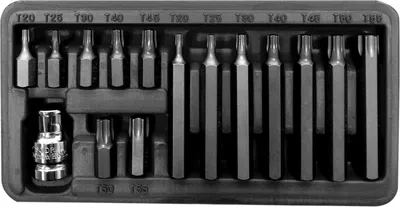 Produktbild von 10741 Bit set, 3/8 Torx bit T20-T55, L = 30/75 mm, 15 elements
