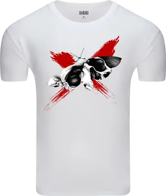 Produktbild von Diarbo Herren T-Shirt mit Horrorliebhaber Druck Schädelmotte in Weiß Gr.L