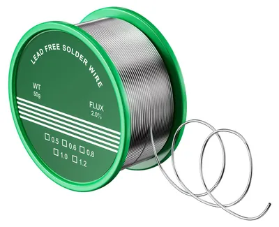 Productafbeelding van Loodvrije soldeerdraad 1 mm met colofoniumkern, 50 g, Sn99,3% Cu0,7%, voor elektronica en reparatie