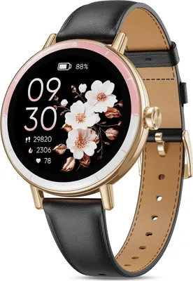 Produktbild von Smartwatch Damen, 1,27 HD Screen Rund Klein Armbanduhr mit Telefonfunktion/Menstruationszyklus/SpO2/Pulsuhr/Schlafmonitor/Schrittzähler