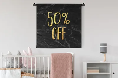 Produktbild von MuchoWow® Wandteppich Wandbehang Verkauf - Gold - Marmor 90x90 cm Tapisserie Dekoration Wandtuch - Wandaufhänger