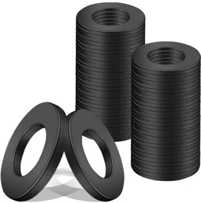 Obrázek produktu pro Těsnicí kroužky – vysoce kvalitní těsnění – M4 x 9 mm, 50 ks, kovové, černé, průmyslové