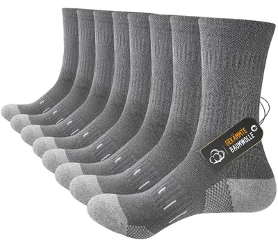 Produktbild von Socken Herren Baumwolle 4 Paar Grau 47-50 mit Fußgewölbe-Stütze und Fersen-/Zehenverstärkung
