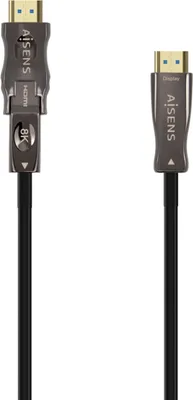 Produktbild von AISENS A153-0644, 15 m, HDMI Typ D (Mikrofon), HDMI Typ A (Standard), 3D, 48 Gbit/s, Schwarz