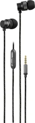Produktbild von Stilvolle VIVanco™In-Ear Kopfhörer, Schwarz, mit Mikrofon, Urban Metallic Design, 3,5 mm Klinke, 1,25 m Kabel