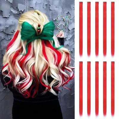 Produktbild von Haarverlängerung Clip-in Rot Synthetik 55cm 10 Stück für Damen