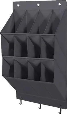Zdjęcie produktu dla Organizer na buty – wiszący organizer na buty – 12 kieszeni – 600D – organizer na buty do montażu na drzwiach, ścianie, szafce lub w dowolnym miejscu – 43 x 17 x 79 cm – organizer na buty