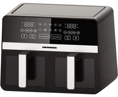 Obrázok produktu pre Heinner HAF-K10DB24BK, Teplovzdušná fritéza, 9,5 L, 80 °C, 200 °C, 60 min, Dvojitý
