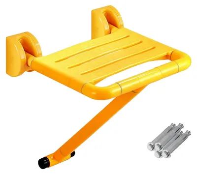 Obrázok produktu pre Sedadlo do sprchy, vysoká nosnosť, úsporný skladací dizajn, ŽLTÁ farba