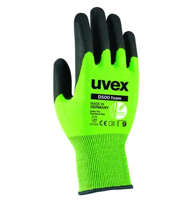 Zdjęcie produktu dla rękawice ochronne uvex D500 piankowe zielone rozmiar 8