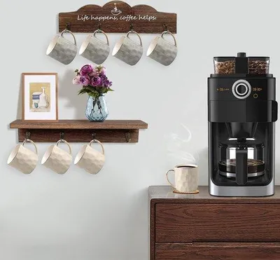 Produktbild von Metall Küchenhelferhalter zur Wandmontage zum Organisieren von Kaffeebechern und Teetassen