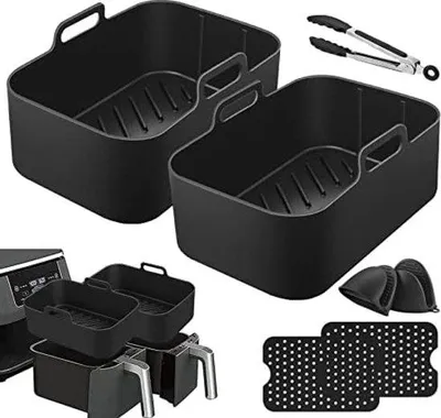 Image de Moule en silicone pour friteuse à air chaud, moule pour friteuse à air chaud, accessoires pour friteuses à air chaud, poêle pour friteuse à air chaud, moule de cuisson pour friteuse à air chaud.