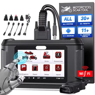 Produktbild von Motorrad-Diagnose – OBD-Scanner – Fehlercode-Auslesegerät – Wartungsintervall-Zurücksetzung – Anpassung der Gasannahme