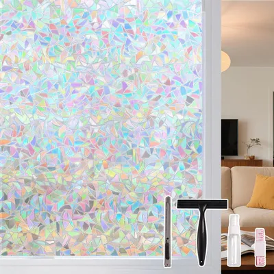Zdjęcie produktu dla Folia okienna antyprywatności - efekt 3D tęczy - 90 x 400 cm
