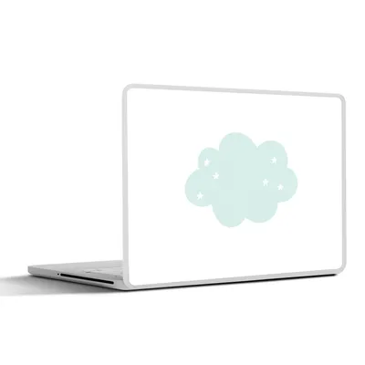 Produktbild von MuchoWow® Laptop Aufkleber Sticker Cover Wolke - Sterne - Pastell - Kinder - Baby 40x30 cm - Laptop Dekoration - Selbstklebend