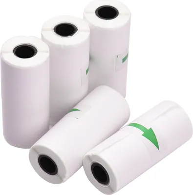 Produktbild von 5 Stück selbstklebende Thermo-Belegaufkleber-Papierrollen 57 * 25 mm für Mini-Taschen-Fotodrucker Peripage Poooli Paperang High Definition