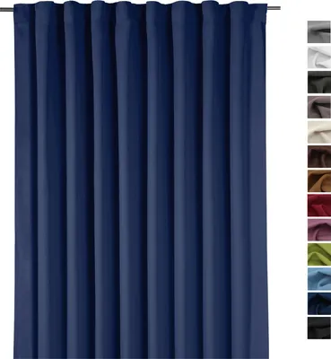 Produktbild von heimtexland ® XXL Verdunkelungsvorhang Thermovorhang Multifunktionsband Dekoschal 245x275 cm Raumteiler Deko Vorhang blickdicht verdunkelnd isolierend Typ139 Dunkelblau