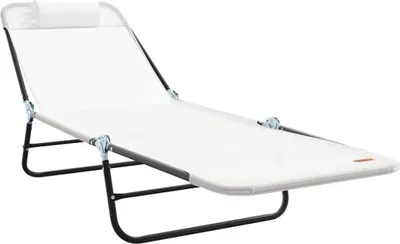 Obrázek produktu pro vidaXL Skládací lehátko krémové 182 x 55 x 85,5 cm Textilén
