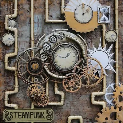 Produktbild von 3D-Metallbild - Motiv: Steampunk - 100 x 100cm