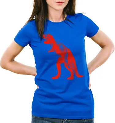 Produktbild von style3 Sheldon Dinosaurier T-Shirt Damen, Farbe:Blau, Größe:L