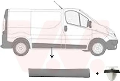 Produktbild von VAN WEZEL Seitenschutzleiste rechts 4396406 für RENAULT Trafic III Kastenwagen (FG) Trafic III Bus (JG) für OPEL Vivaro B Combi (X82) für FIAT