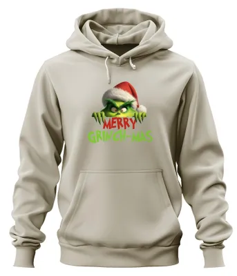 Produktbild von MERRY GRINCH-MAS Grinch Weihnachten lustig Geschenk Retro Hoodie Kapuzenpullover, Natur, S