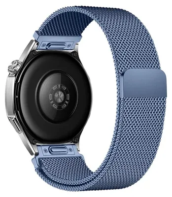 Image de Bracelet milanais - Bracelet pour montre connectée GT6 Pro 46 mm - Acier inoxydable - Fermeture magnétique - Bleu - 22 mm