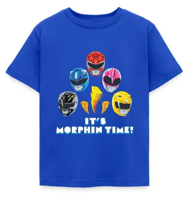 Produktbild von Spreadshirt Power Rangers 5 Rangers It's Morphin Time Kinder T-Shirt, 110/116 (5-6 Jahre), Royalblau