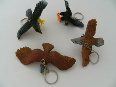 Produktbild von Schlüsselanhänger Adler, 4erSet, 10cm, Mitgebsel Tiere Vögel Rucksackanhänger