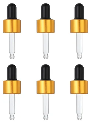Gläserne Tropfaufsätze, 6 St., Gold, für 5-ml-Flaschen