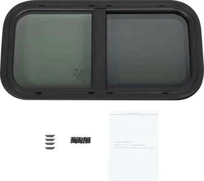 Produktbild von Wohnmobil Wohnwagen Fenster - Ausstellfenster 60x30 cm - Belüftungsfenster Gehärtetes Glas Aluminiumrahmen - Wandstärke 46-60 mm - Schwarz