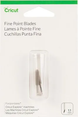 Obrázok produktu pre Cricut Fine-Point Blades, Náhradné čepele, Strieborná, Biela, 2 kusov, Cricut Maker, Cricut Explore Machines, 74 mm, 93 mm
