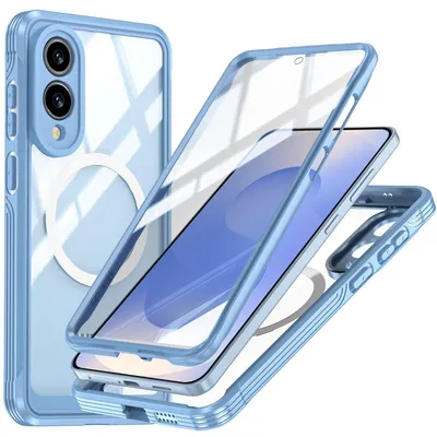 Immagine prodotto di Per Samsung Galaxy S25 Edge MagSafe 360 Custodia ibrida completa di paraurti blu