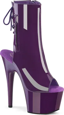 Produktbild von ADORE-1018 Pleaser High-Heels Plateaustiefeletten lila Lack Fersen- Zehenoffen