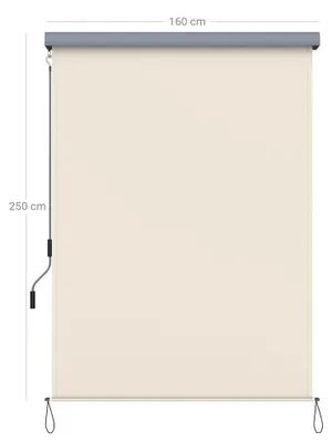 Image de Store vertical pour fenêtre – imperméable, résistant aux UV – couleur beige – 1,6 x 2,5 mètres