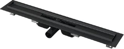 Immagine prodotto di Alcadrain APZ101BLACK Low Duschrinne mit Rand für den perforierten Rost, Schwarz-Matt 850 mm