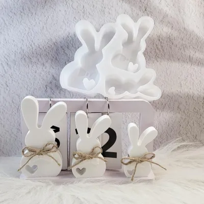 Produktbild von Silikonformen, Gießformen, DIY-Osterhasen, Frühlings-Osterdekorationen, Bastelarbeiten